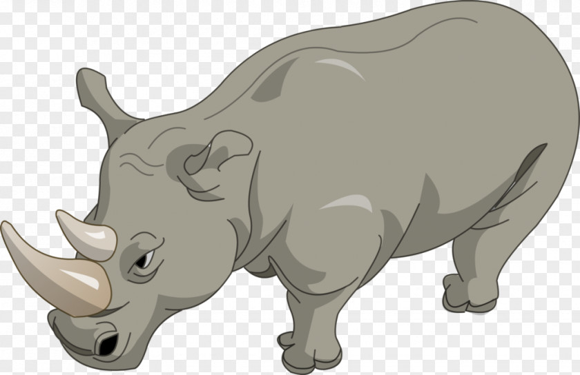 Hand-painted Cartoon Rhino Rhinoceros Download PNG