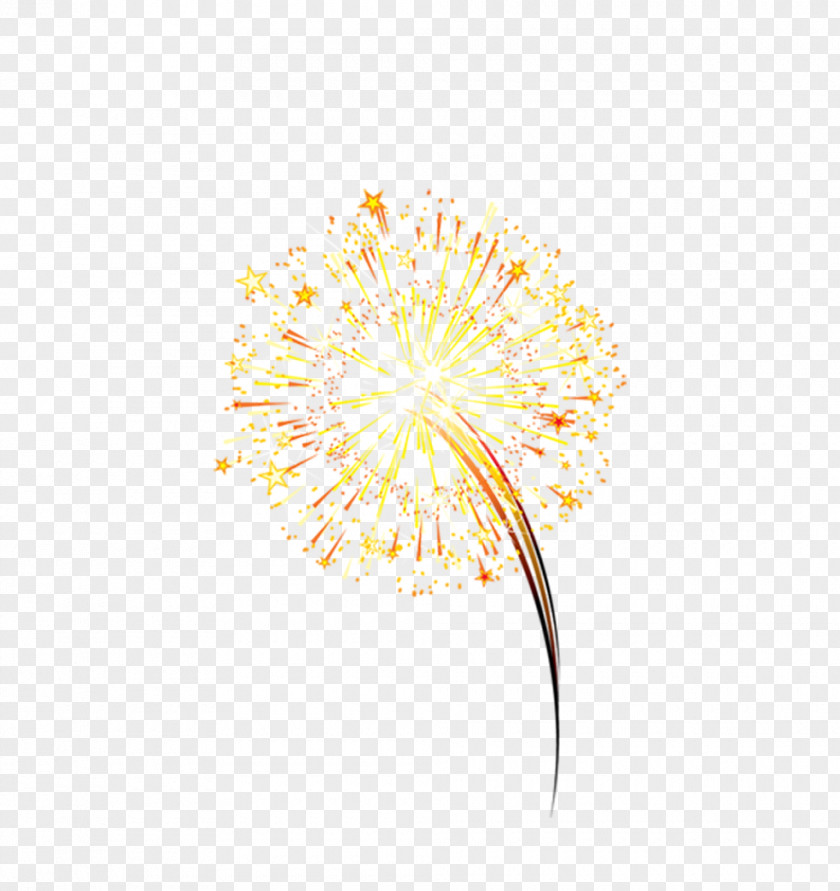Yellow Festive Fireworks Effect Elements Petal Pattern PNG