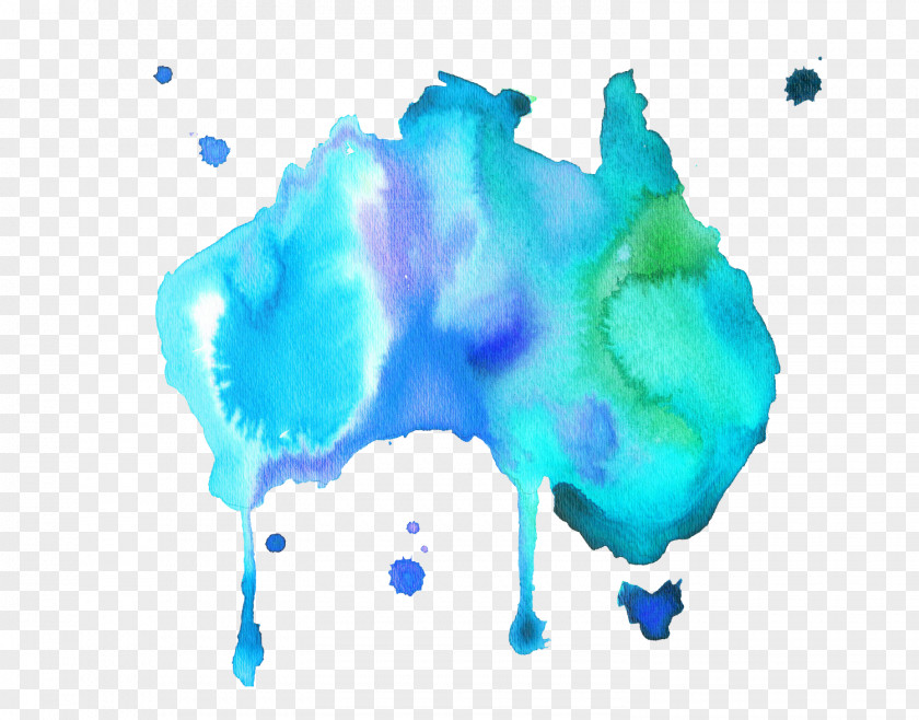 Sydney Watercolor Painting Map World PNG