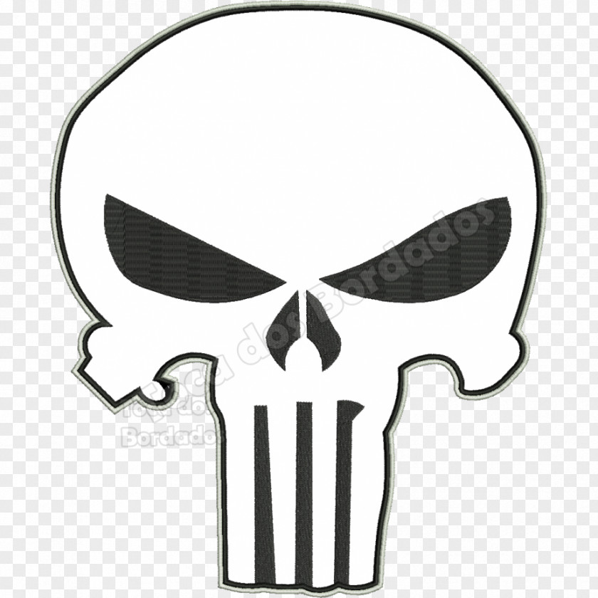 New England Patriots Punisher Art Embroidered Patch Marvel Comics PNG