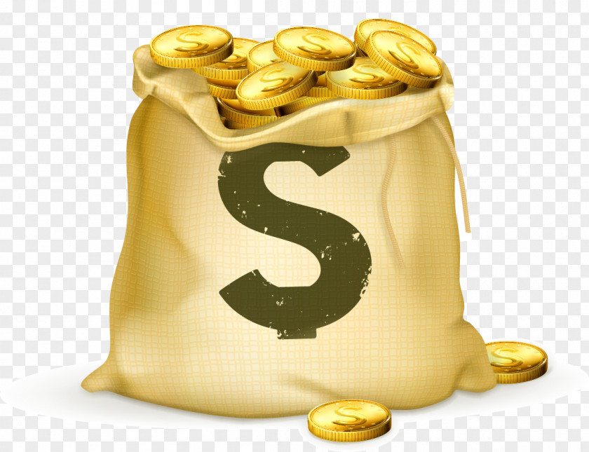 Purse Element Money Bag Gold Coin PNG