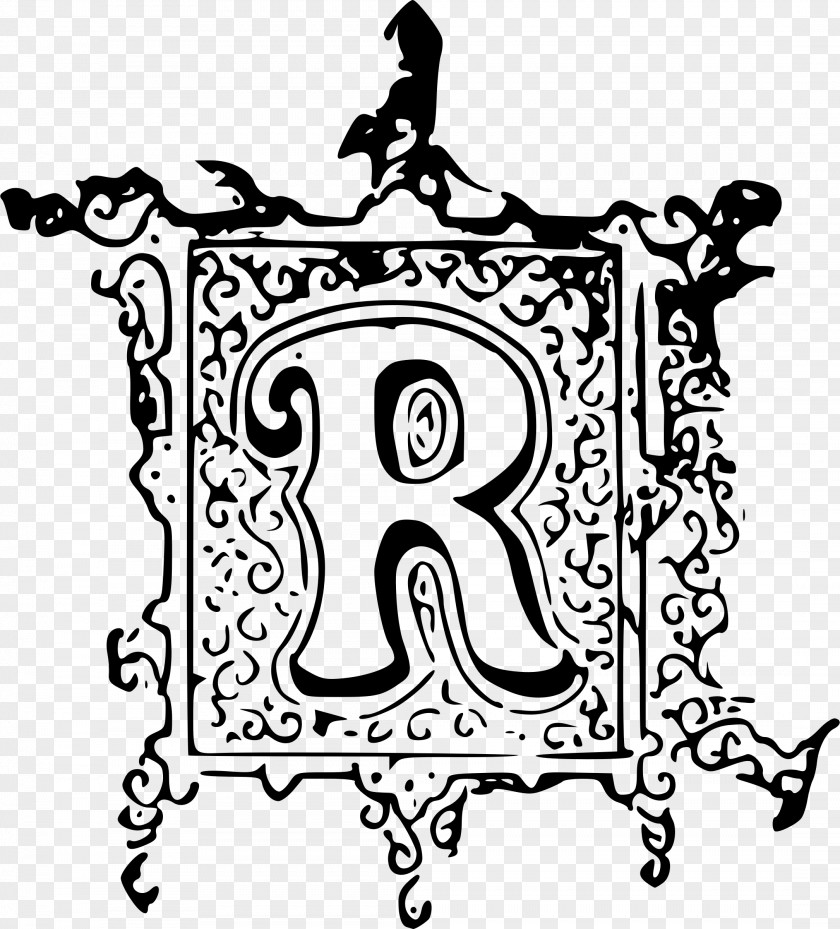 'r' Vector Black And White Visual Arts Clip Art PNG