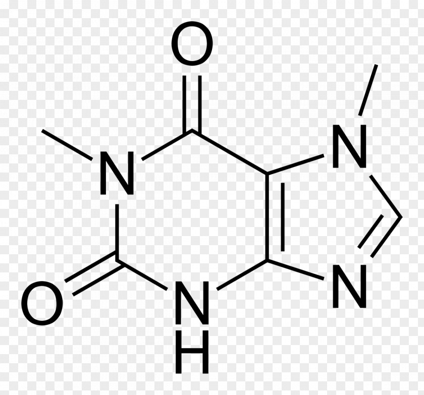 Tea Caffeine Chemical Formula Paraxanthine Molecule PNG