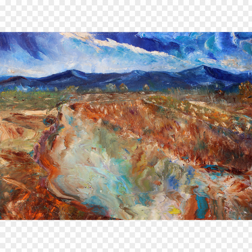 Arizona Desert Landscape Painting Art Impressionism Watercolor PNG