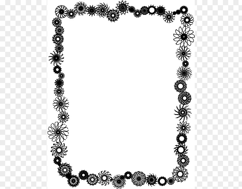 Picture Frame Cliparts Flower Black And White Clip Art PNG