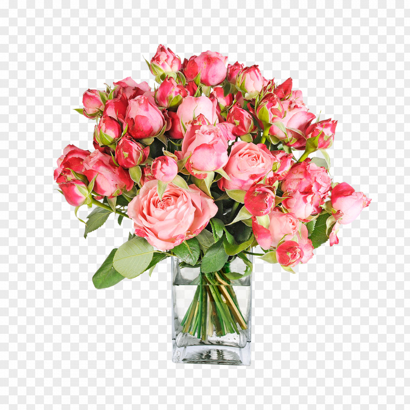 Flower Garden Roses Pink Bouquet Cut Flowers Cabbage Rose PNG