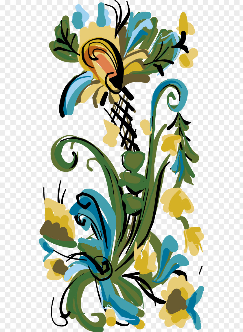 Hand-painted Floral Decoration Design Graphic Flower PNG