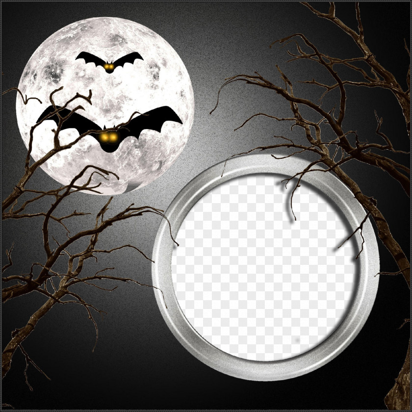 Round Frame Halloween Picture Wallpaper PNG