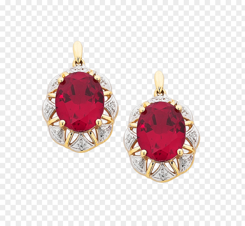 Ruby Earring Gold Jewellery Gemstone PNG