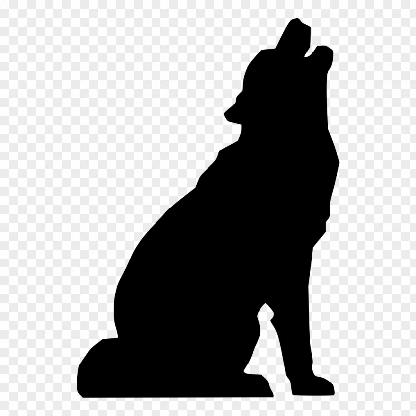 Silhouette Drawing Standee Gray Wolf PNG