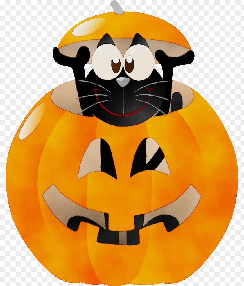 Smile Yellow Halloween Pumpkin Cartoon PNG