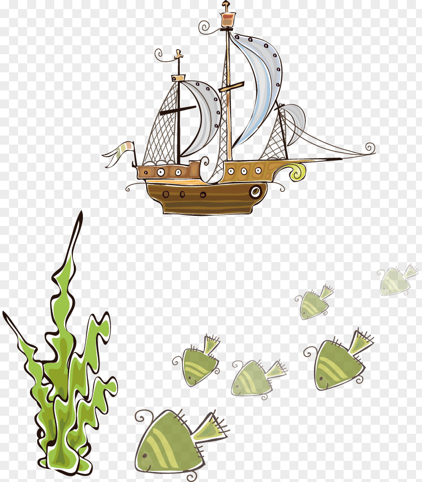 Water Sailing Illustration PNG