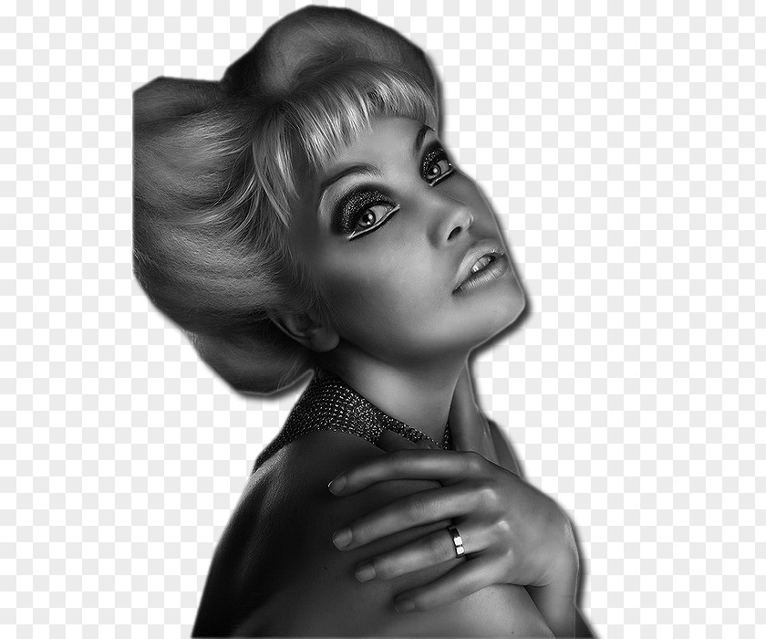 Woman Black And White Painting PNG