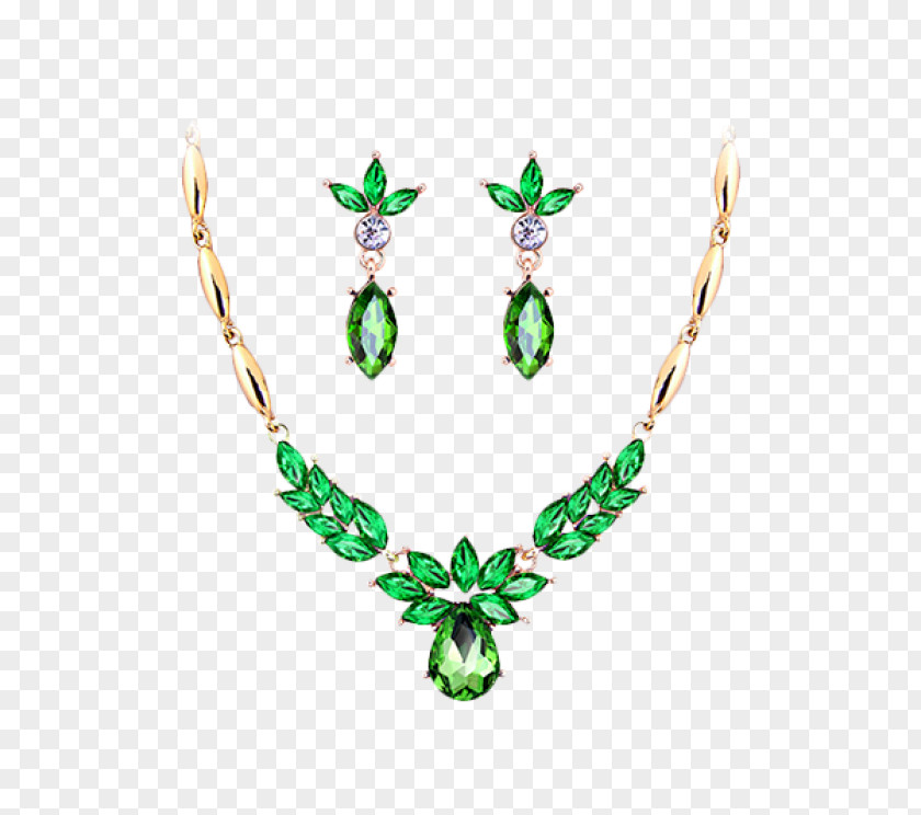 Green Jewelry Earring Emerald Necklace Jewellery Imitation Gemstones & Rhinestones PNG
