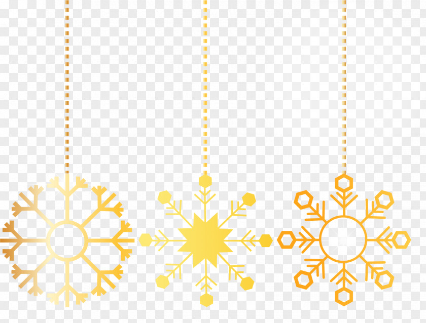 Refined Gold Snowflake Ornaments PNG