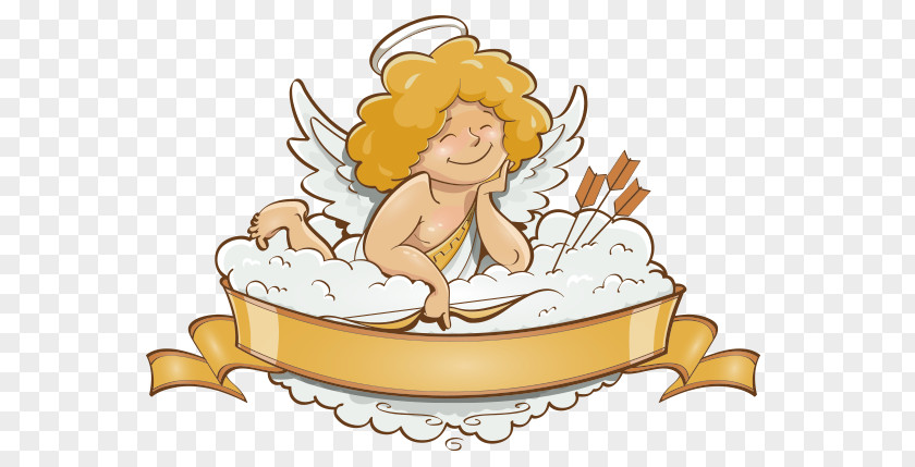 Cute Cupid Valentines Day Angel Illustration PNG