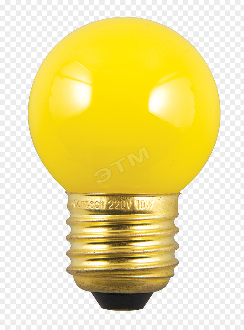 Lamp Incandescent Light Bulb Yellow Edison Screw PNG
