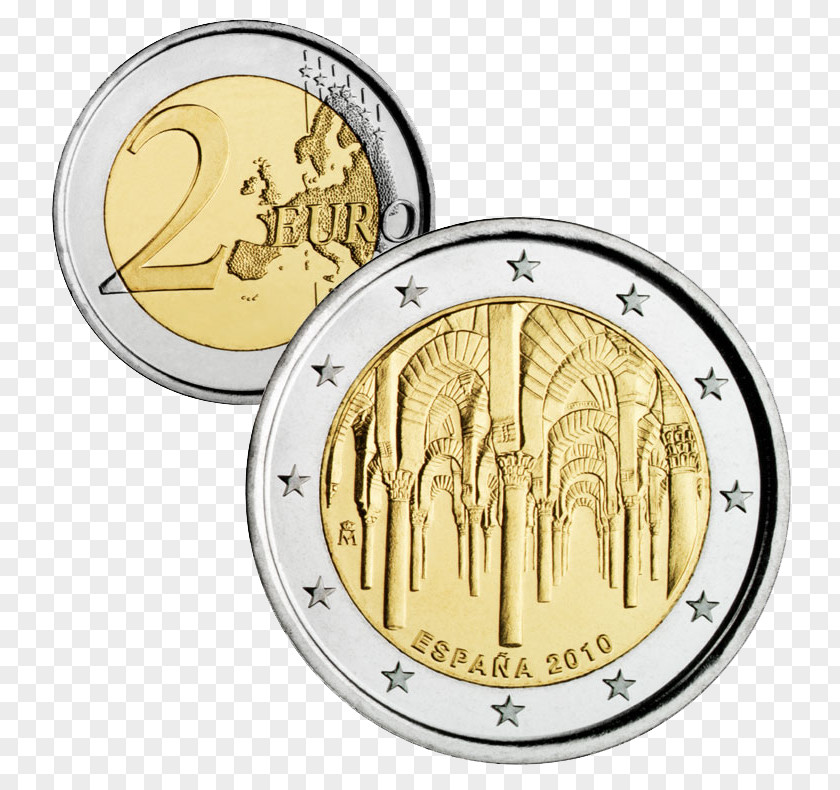 Coin Spain Royal Mint 2 Euro PNG