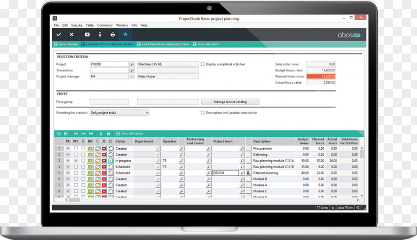 Screenshot Enterprise Resource Planning Abas ERP Computer Software Project Management PNG