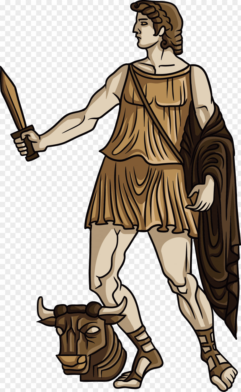 The Man With Dagger Theseus Ancient Greece Greek Mythology Heracles Illustration PNG