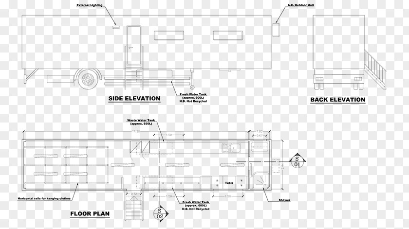 Wardrobe Plan Trailer Technical Drawing Truck Armoires & Wardrobes PNG