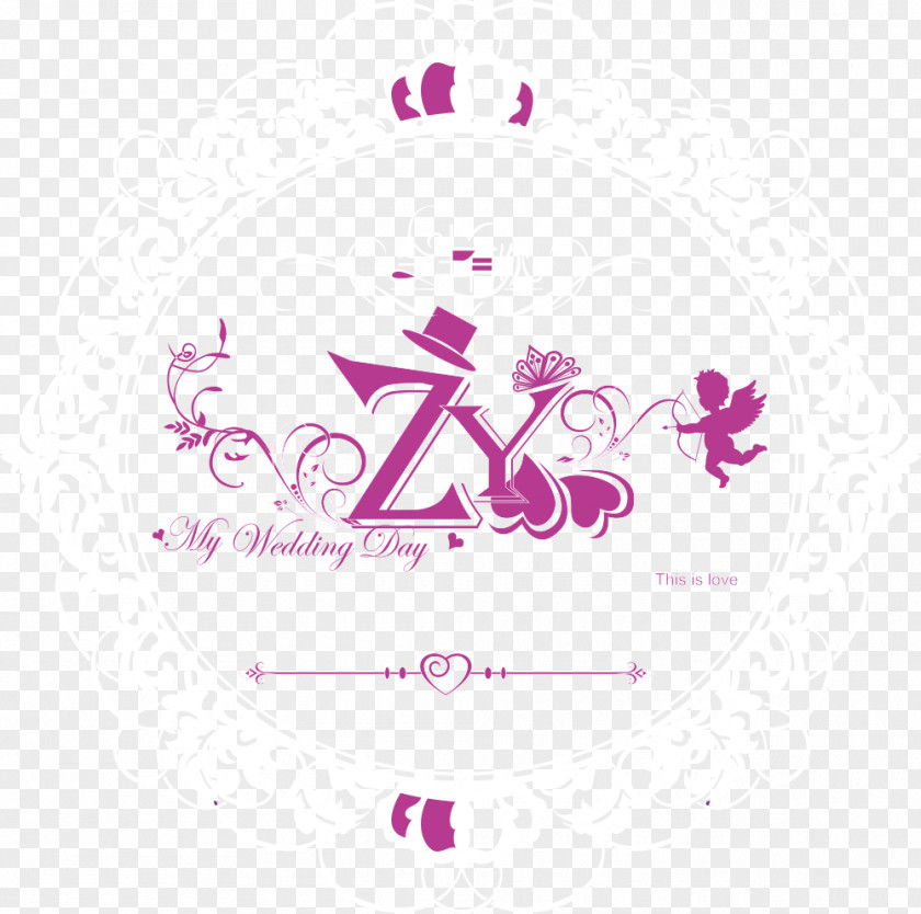 Cupid Vector Pattern Wedding Logo Motif Marriage PNG