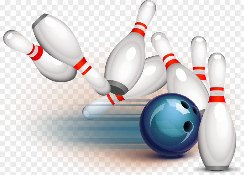 Cartoon Bowling Equipment Pin Ball Ten-pin Strike PNG