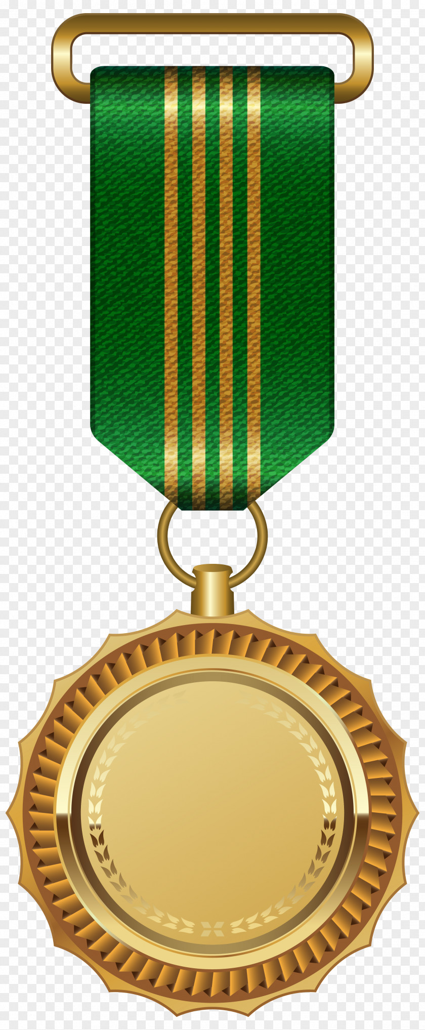 Gold Medal With Green Ribbon Clipart Image Clip Art PNG
