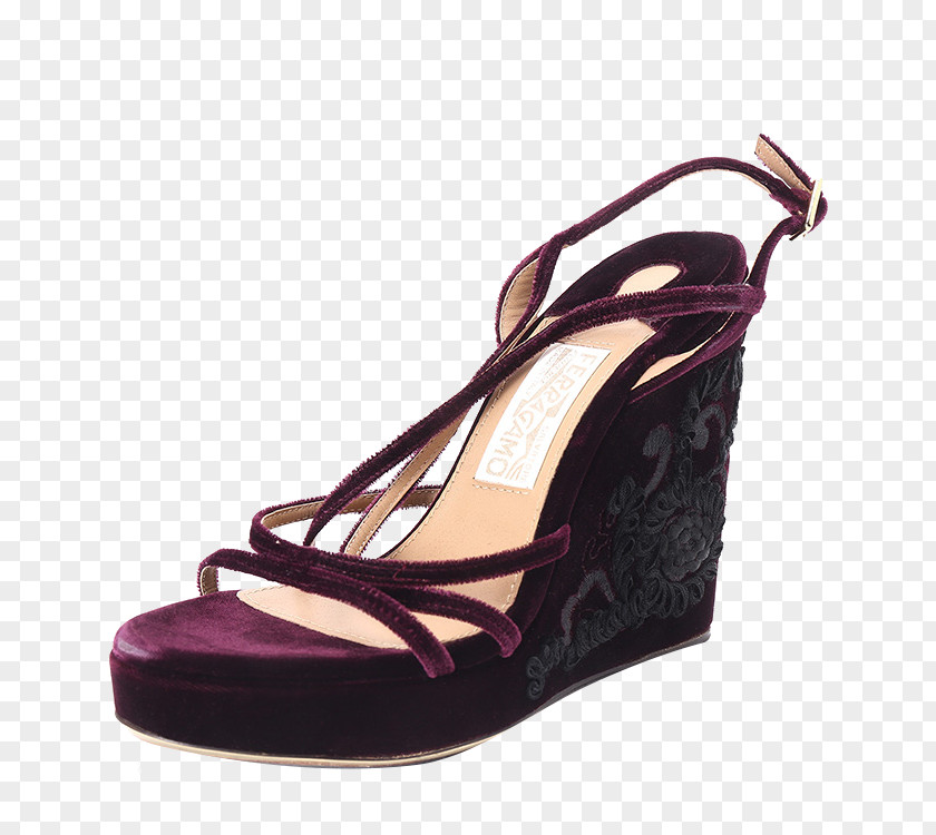 Ms. Ferragamo Heels Suede Sandal Shoe Purple Pump PNG