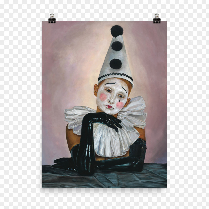 Sad Clown Paper Painting Acrylic Paint Art Printing PNG