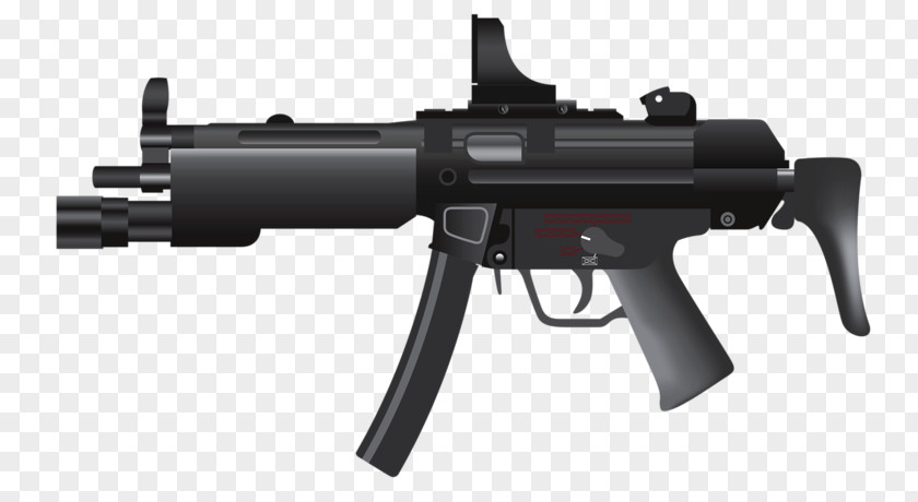 Hand-painted Machine Guns Weapon Firearm Heckler & Koch MP5 Submachine Gun PNG