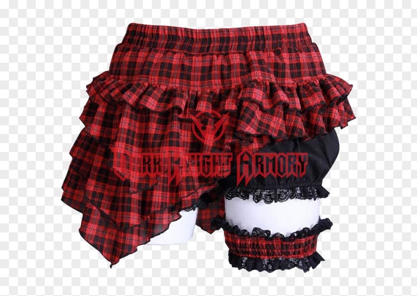 Short Skirt Tartan Briefs Red Asymmetry PNG