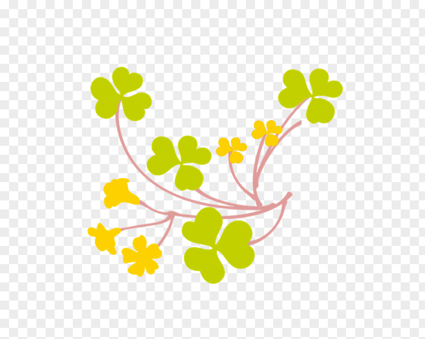 Clover Branch Text Petal Illustration PNG