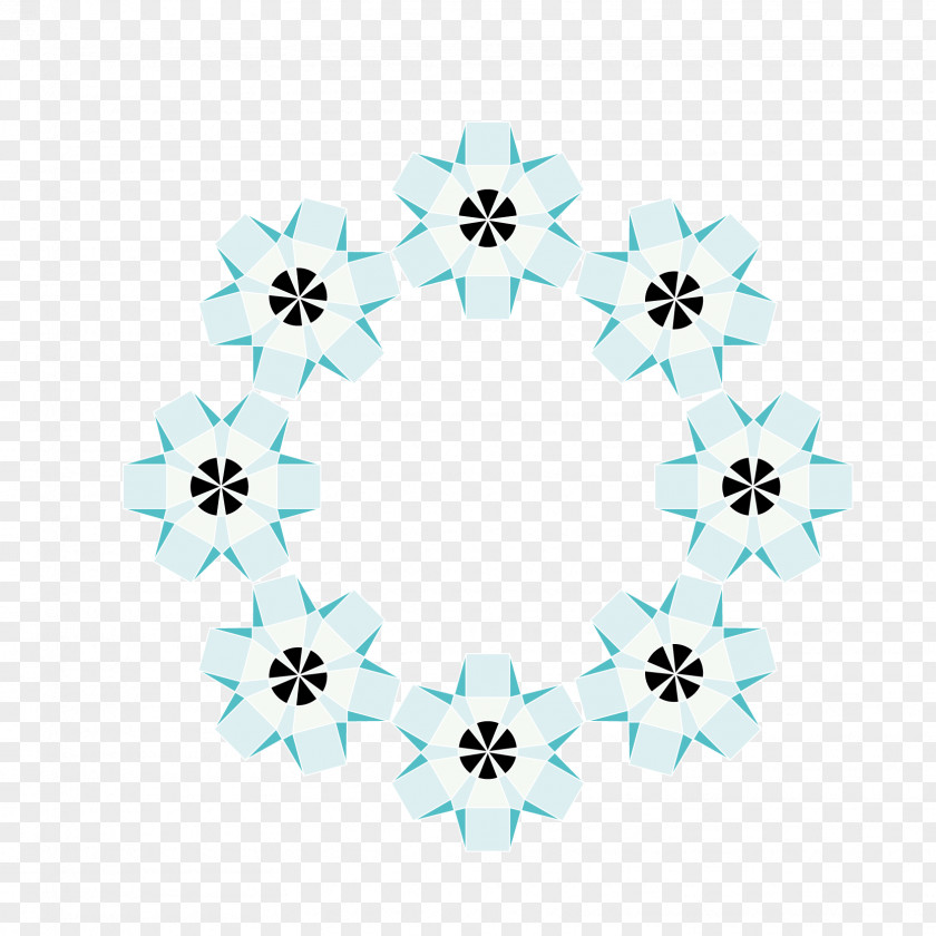 Vector Snowflake Garland Ornament Euclidean Mosaic Pattern PNG