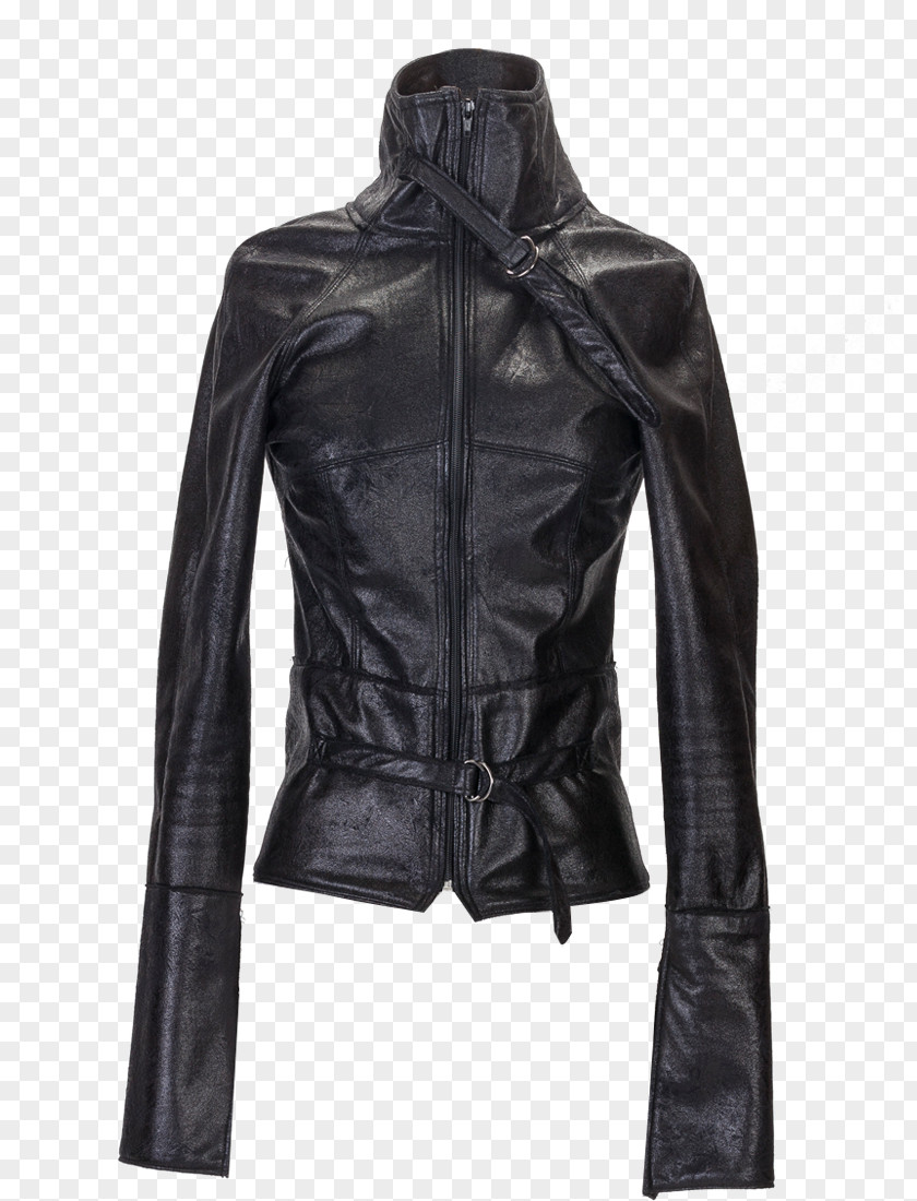Black Jacket Leather Collar Coat PNG