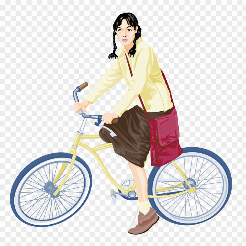 Cycling Bicycle Cartoon Illustration PNG