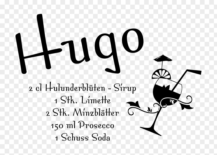 HUGO Cocktail Logo Calligraphy Font PNG