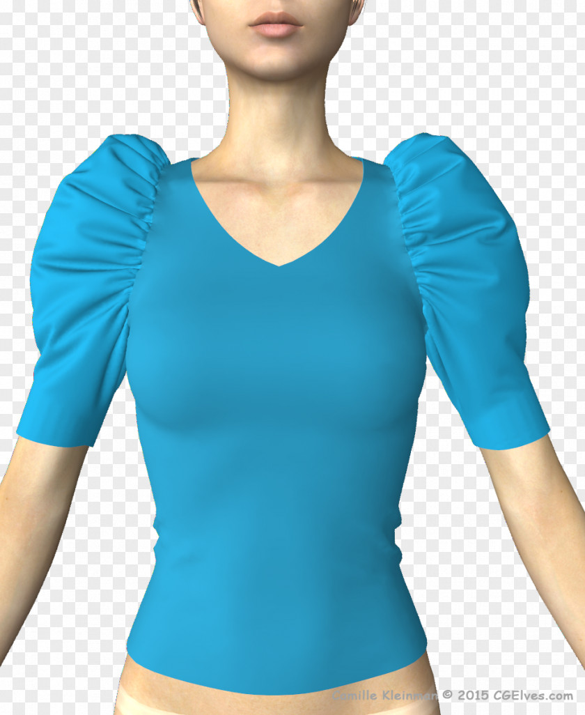 Mutton T-shirt Turquoise Sleeve Electric Blue Aqua PNG