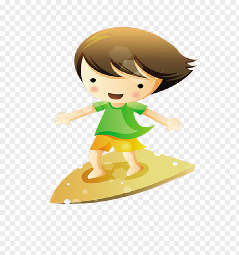 Surfing Cartoon Child PNG