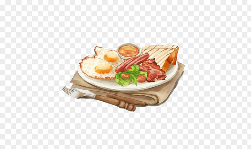 Western Breakfast Hand Painting Material Picture PNG