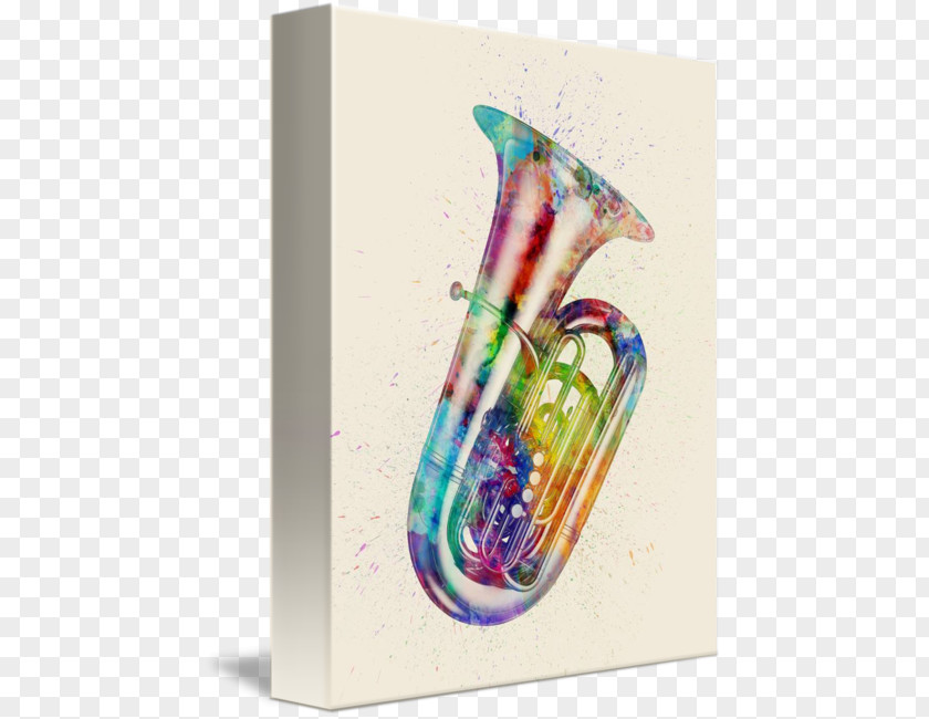 Abstract Watercolor Musical Instruments Painting Tuba Art Brass PNG