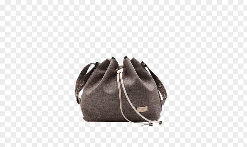 Gray Rope Bag Handbag Wool PNG