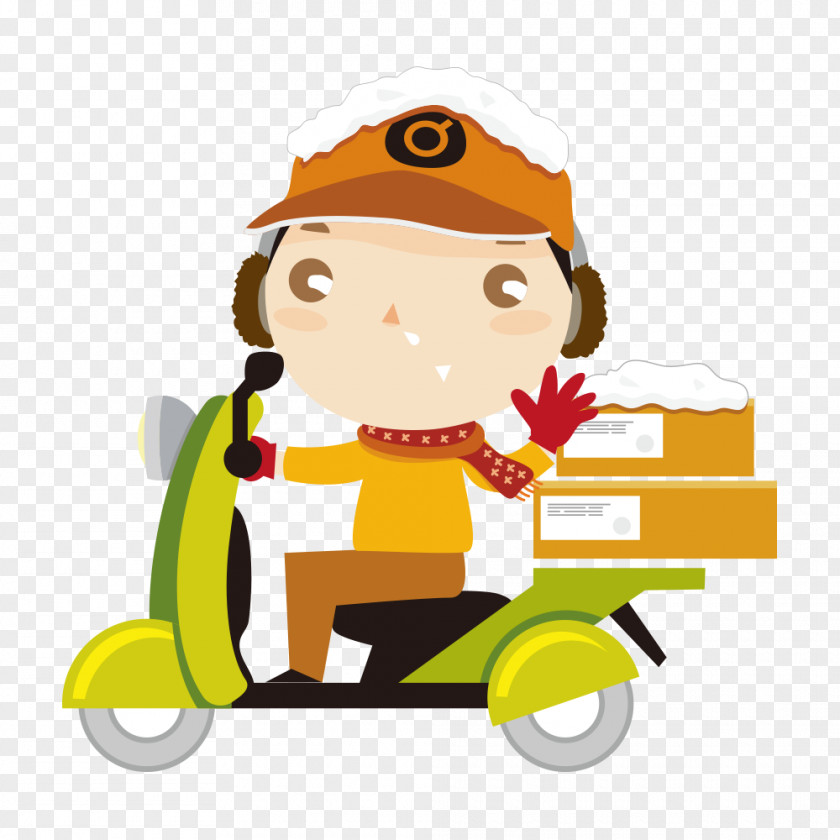 Livraison De Nourriture Take-out Courier Cartoon Vector Graphics PNG