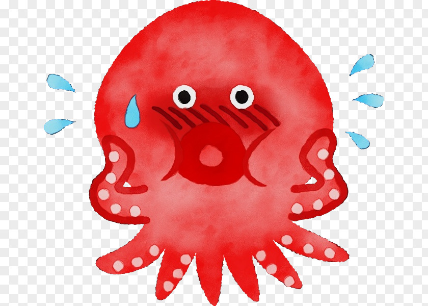 Octopus Giant Pacific Red Pink Cartoon PNG
