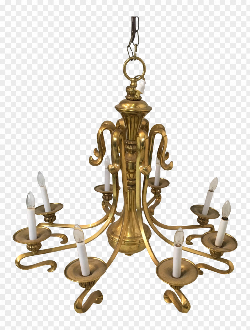 Brass Chandelier Table Mid-century Modern Incandescent Light Bulb PNG