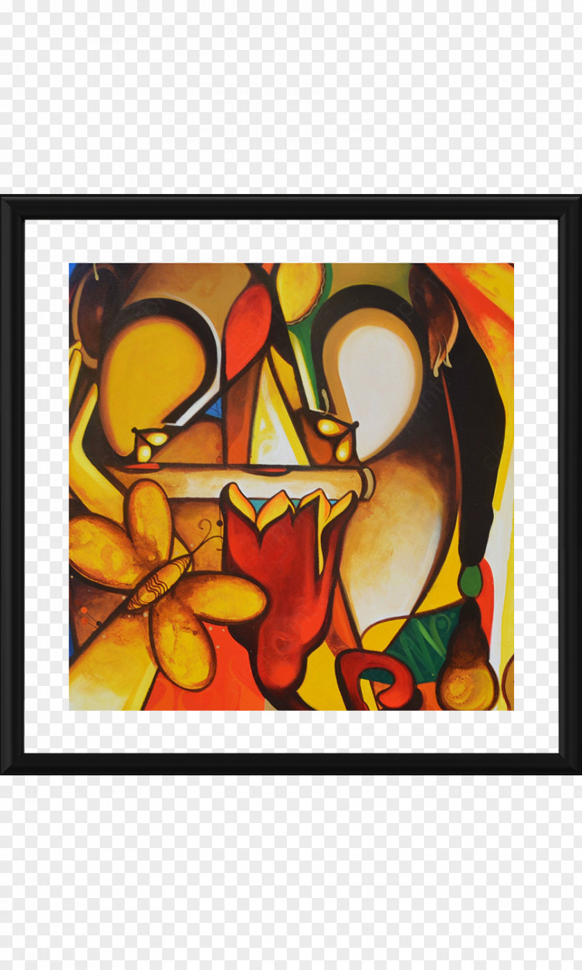 Abstract Poster Stained Glass Modern Art Painting Acrylic Paint PNG