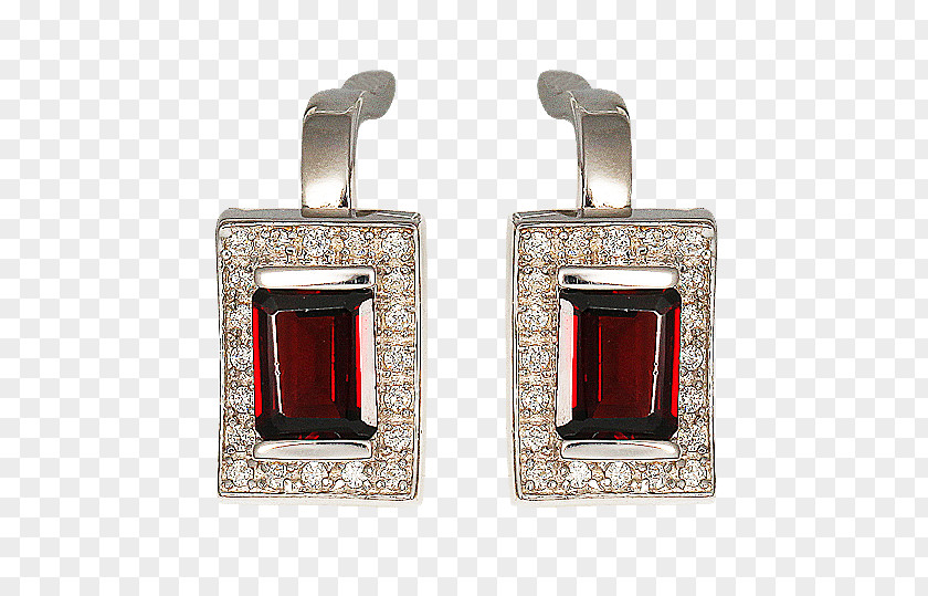 Ruby Earring Cufflink PNG