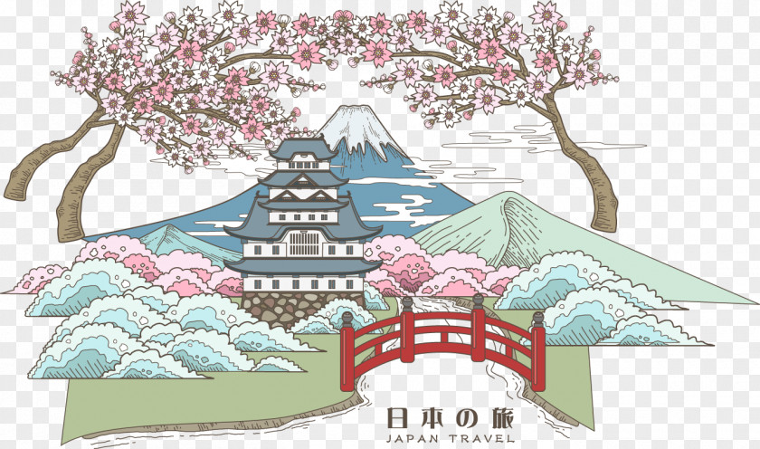 Decorative Material Japan Travel Illustration PNG