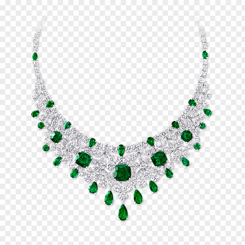 Diamond Star Emerald Earring Necklace Graff Diamonds Jewellery PNG