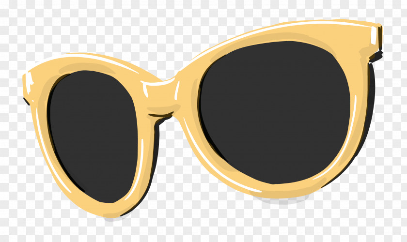 Hand Drawn Sunglasses Goggles Yellow PNG